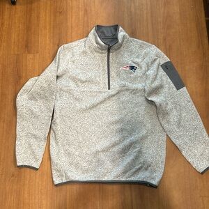 Patriots Fleece Pullover, Heather Gray, Size Large